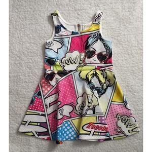 Hannah Banana Colorful Comic Print Dress